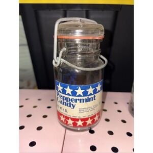 Vintage Advertising on a Mason Jar Fresh Pak Candy Co Bicentennial 1776-1976